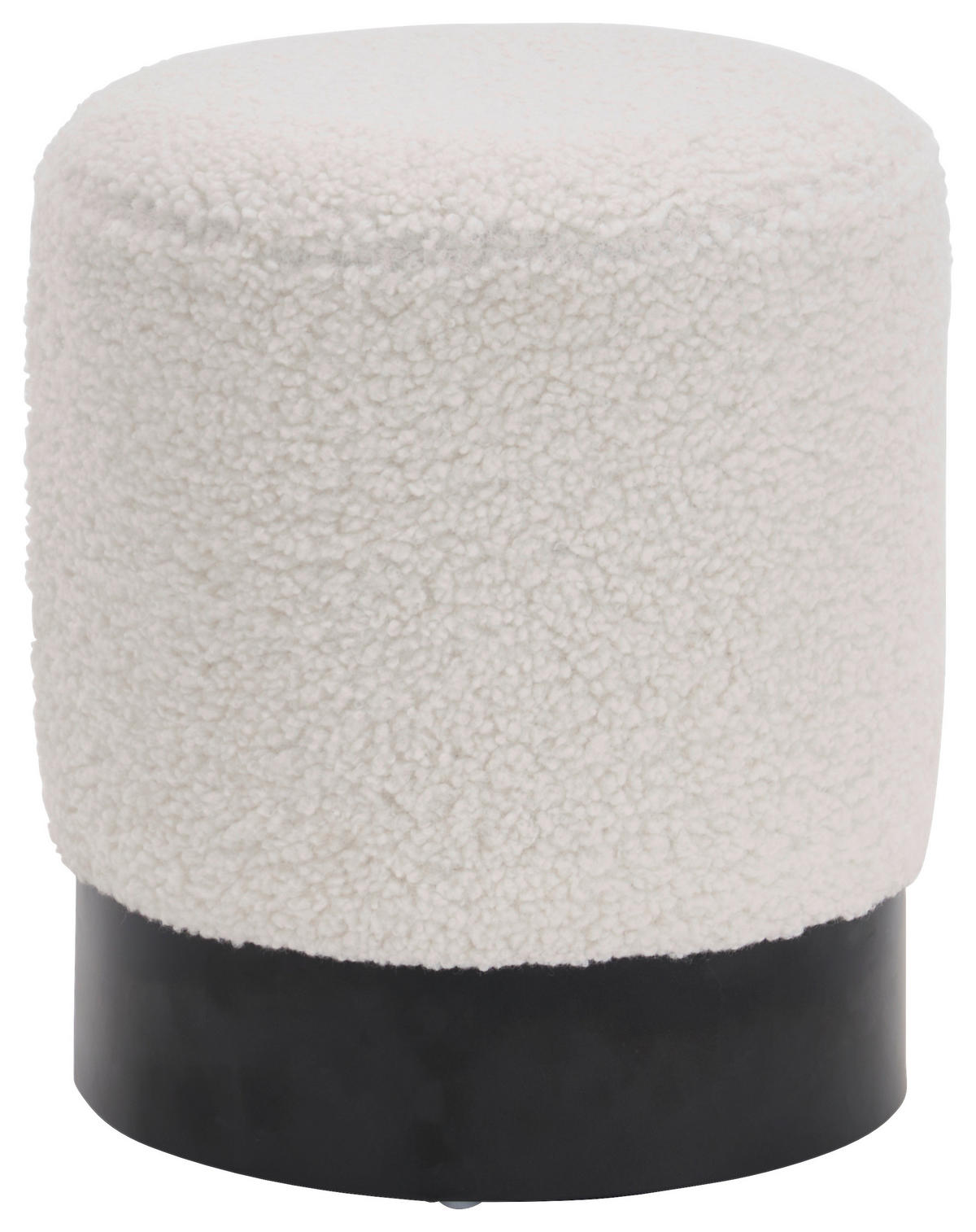 HOCKER in Metall, Textil Schwarz, Weiss  - Weiss/Schwarz, Trend, Textil/Metall (35/42/35cm) - Xora