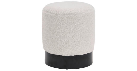 HOCKER in Metall, Textil Schwarz, Weiß - Schwarz/Weiß, Trend, Textil/Metall (35/42/35cm) - Xora
