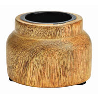 TEELICHTHALTER  - Naturfarben, Basics, Holz (5,5/7,5/7,5cm)
