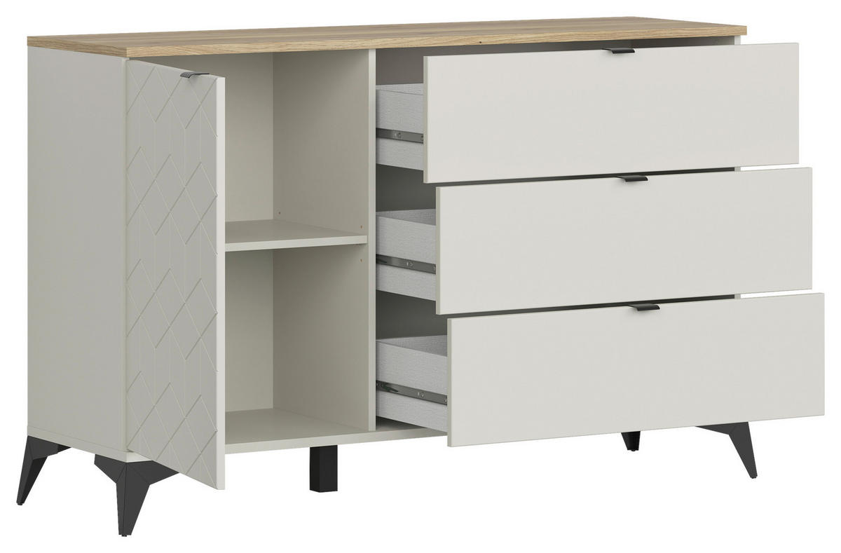 SIDEBOARD  138/90/41,5 cm 3 Schublade(n)  - Kaschmir/Eichefarben, MODERN, Holzwerkstoff/Kunststoff (138/90/41,5cm) - Milino
