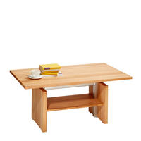COUCHTISCH Kernbuche massiv 110/65/55-69 cm rechteckig Buchefarben  - Buchefarben, KONVENTIONELL, Holz/Metall (110/65/55-69cm) - Linea Natura