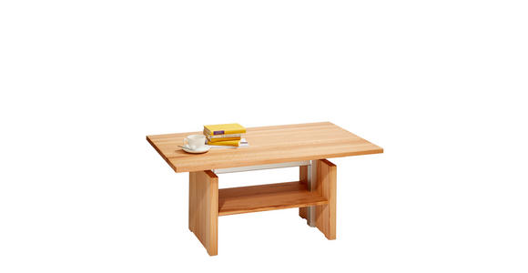 COUCHTISCH Kernbuche massiv rechteckig Buchefarben 110/65/55-69 cm  - Buchefarben, KONVENTIONELL, Holz/Metall (110/65/55-69cm) - Linea Natura