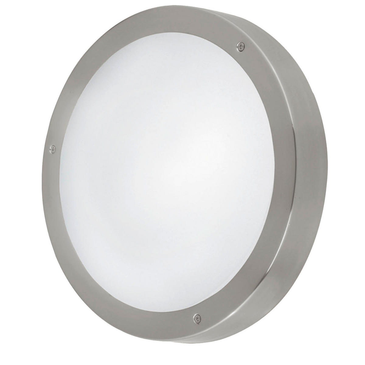 AUSSENWANDLEUCHTE - Weiss/Edelstahlfarben, Basics, Glas/Metall (28,5cm) - Eglo