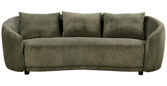3-SITZER-SOFA in Struktur, Cord Olivgrün  - Schwarz/Olivgrün, Design, Kunststoff/Textil (217/72/95cm) - Carryhome