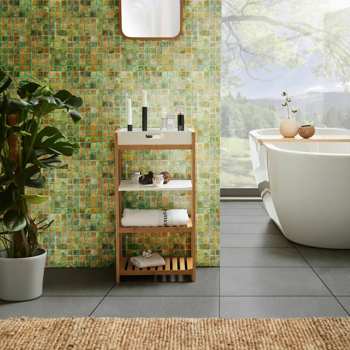 BADEZIMMERREGAL 40/76/30 cm  - Naturfarben/Weiß, Design, Naturmaterialien/Holzwerkstoff (40/76/30cm) - MID.YOU