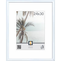 BILDERRAHMEN Weiss  - Weiss, Basics, Glas/Kunststoff (24/30cm)