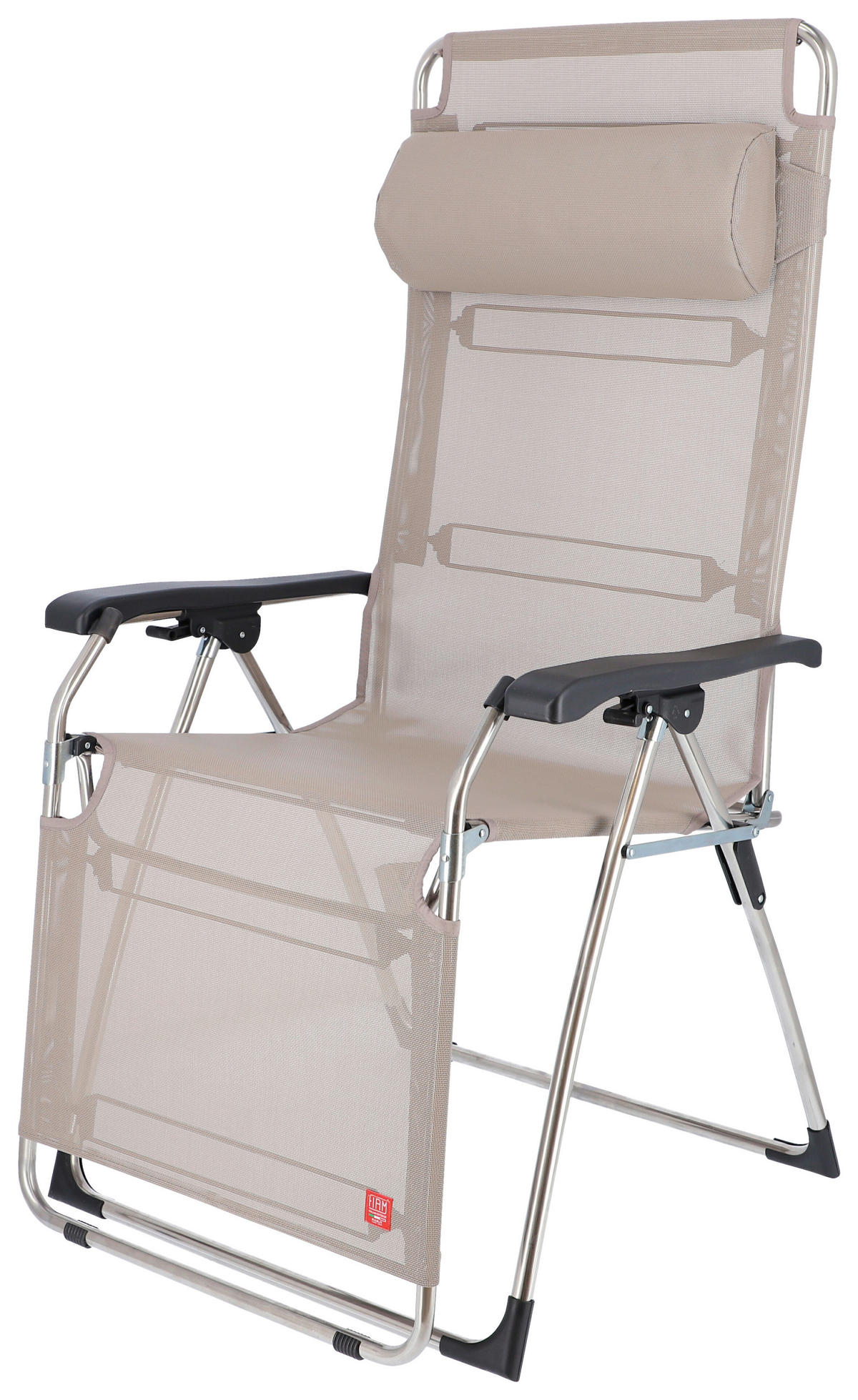 GARTEN-RELAXSESSEL 70/136/86 cm  - Taupe/Silberfarben, Design, Kunststoff/Textil (70/136/86cm) - FIAM