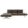ECKSOFA in Flachgewebe Dunkelbraun  - Dunkelbraun/Schwarz, Design, Holz/Textil (159/314cm) - Dieter Knoll
