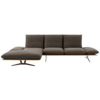 ECKSOFA in Flachgewebe Dunkelbraun  - Dunkelbraun/Schwarz, Design, Holz/Textil (159/314cm) - Dieter Knoll