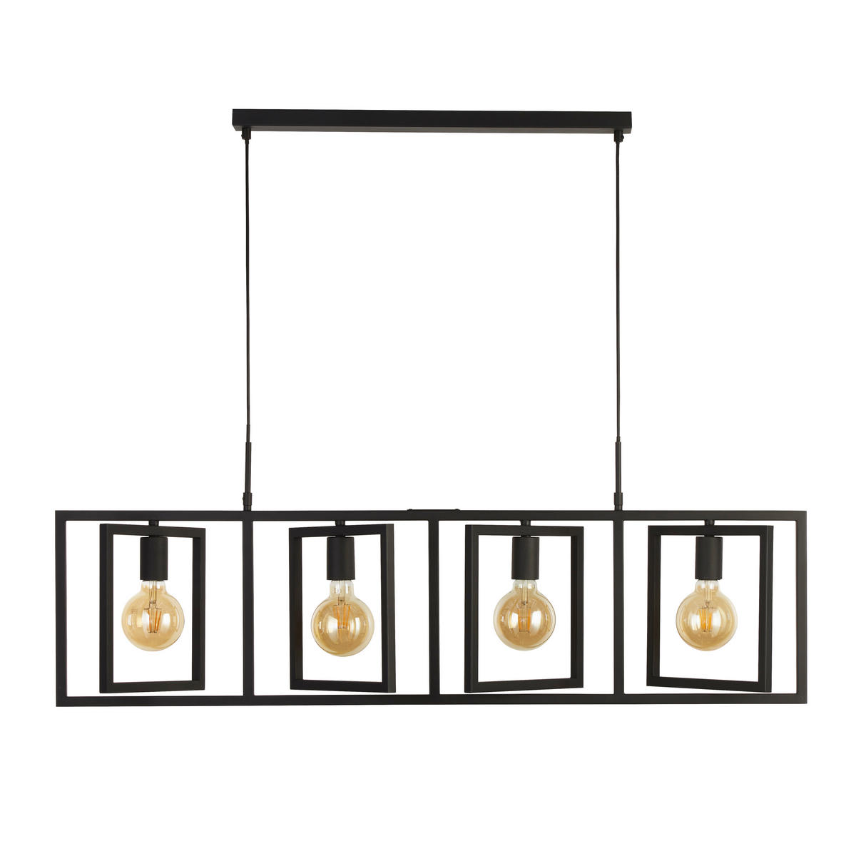 HÄNGLAMPA Plaza 113,5/25/150 cm  - svart, Lifestyle, metall (113,5/25/150cm)