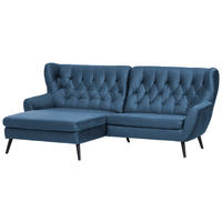ECKSOFA in Mikrofaser Blau  - Blau/Schwarz, Design, Holz/Textil (165/237cm) - Stylife