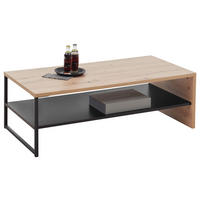 COUCHTISCH in Metall, Holzwerkstoff 120/60/40 cm  - Eichefarben/Schwarz, Modern, Holzwerkstoff/Metall (120/60/40cm) - MID.YOU