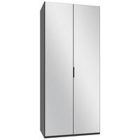 FALTTÜRENSCHRANK  in Graphitfarben, Grau, Sahara  - Schwarz/Graphitfarben, Design, Glas/Holzwerkstoff (100/236/58cm) - Boxxx