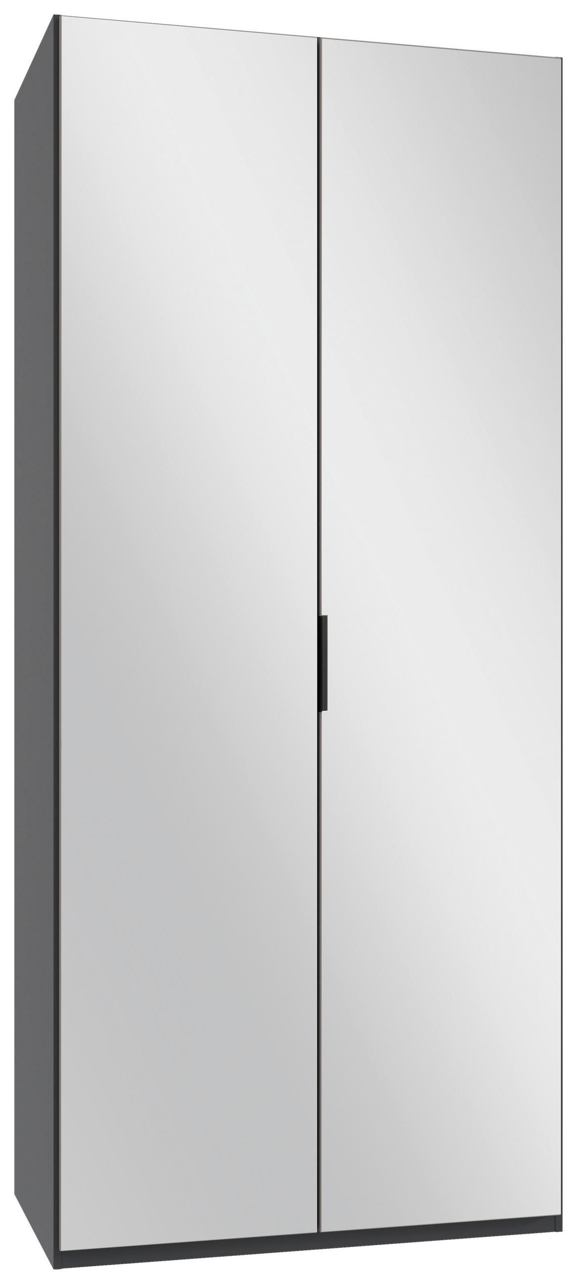 FALTTÜRENSCHRANK  in Graphitfarben, Grau, Sahara  - Schwarz/Graphitfarben, Design, Glas/Holzwerkstoff (100/236/58cm) - Boxxx