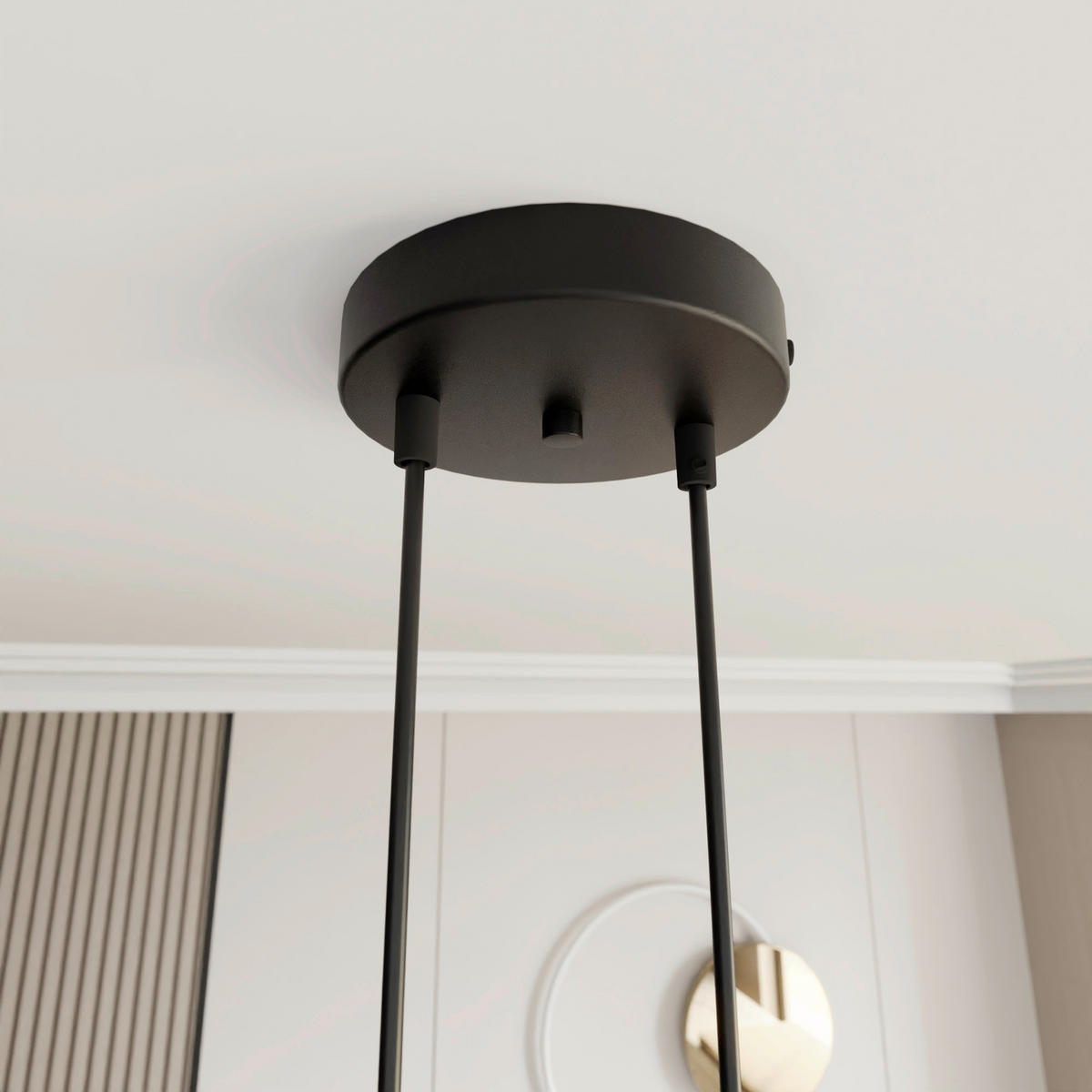 HÄNGELEUCHTE  82/11/100 cm    - Hellbraun/Schwarz, Trend, Textil/Metall (82/11/100cm)