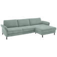 ECKSOFA  in Chenille, Flachgewebe Mintgrün  316/175 cm  - Schwarz/Mintgrün, Design, Textil/Metall (316/175cm) - Dieter Knoll