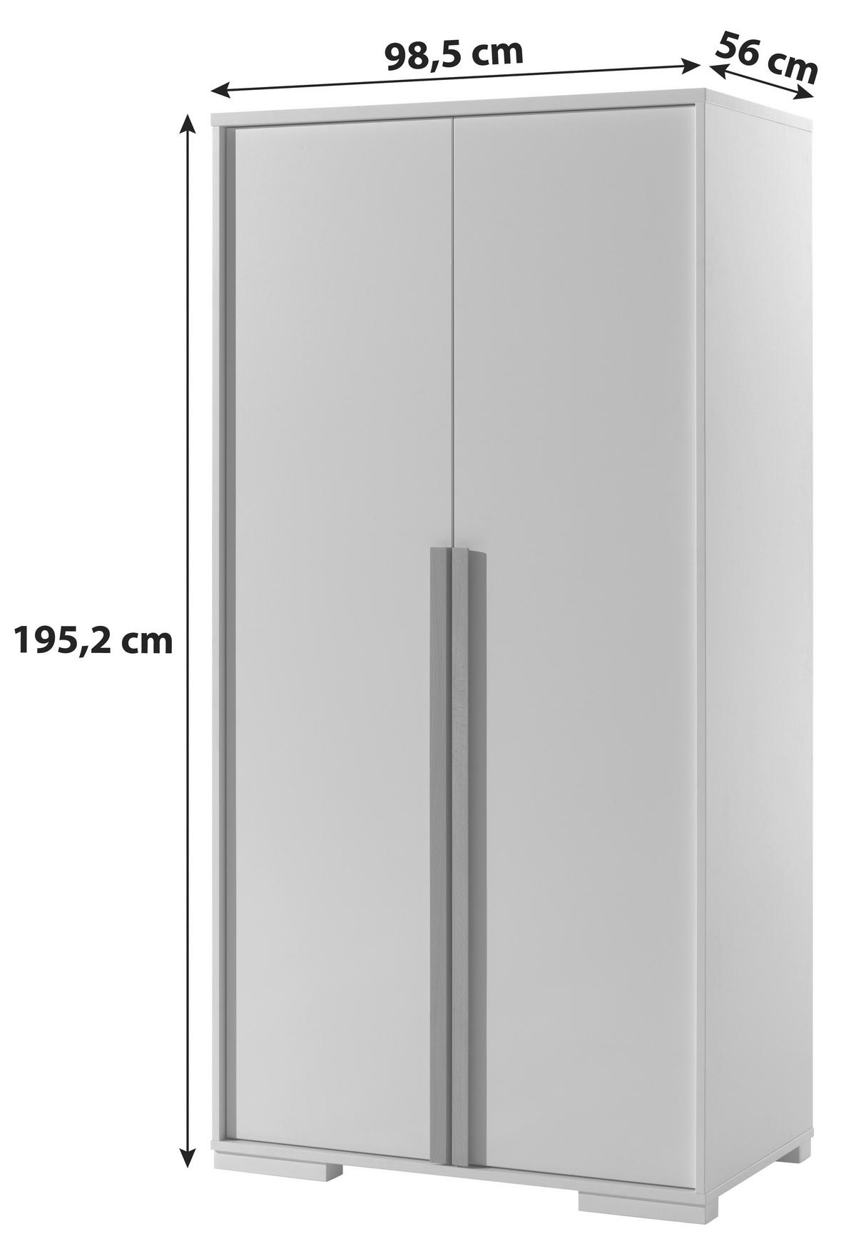 DREHTÜRENSCHRANK 2-türig Anthrazit  - Anthrazit/Buchefarben, MODERN, Holz/Holzwerkstoff (98,5/195,2/56cm) - MID.YOU