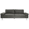 3-SITZER-SOFA Mikrofaser Braun  - Chromfarben/Beige, Design, Textil/Metall (234/86/97cm) - Hom`in