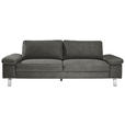3-SITZER-SOFA Mikrofaser Braun  - Chromfarben/Beige, Design, Textil/Metall (234/86/97cm) - Hom`in