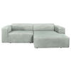ECKSOFA BASMA in Cord Grau  298/175 cm  - Schwarz/Grau, Design, Kunststoff/Textil (298/175cm) - P & B