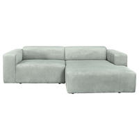 ECKSOFA BASMA in Cord Grau  298/175 cm  - Schwarz/Grau, Design, Kunststoff/Textil (298/175cm) - P & B