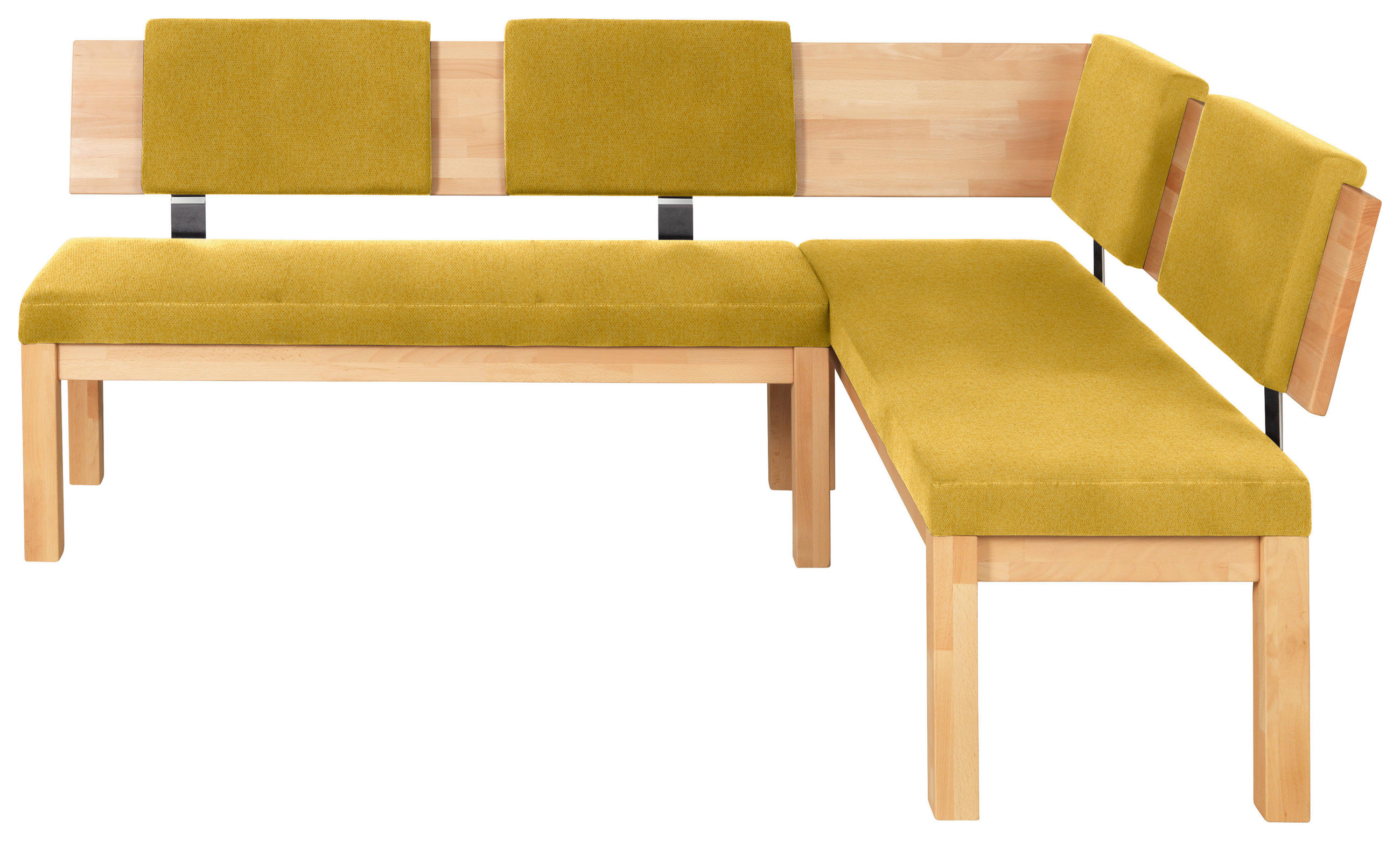 ECKBANK 200/160 cm  in Buchefarben, Currygelb  - Currygelb/Buchefarben, Natur, Holz/Textil (200/160cm) - Cantus