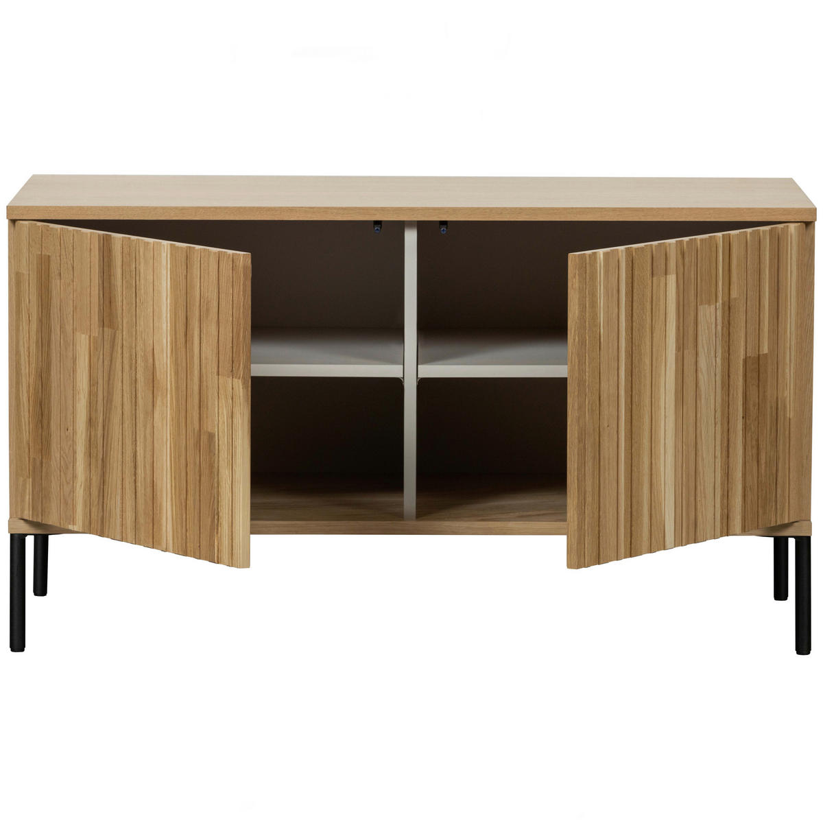 LOWBOARD Gravure 100/56/44 cm   - Schwarz/Naturfarben, Design, Holz/Metall (100/56/44cm) - Livetastic