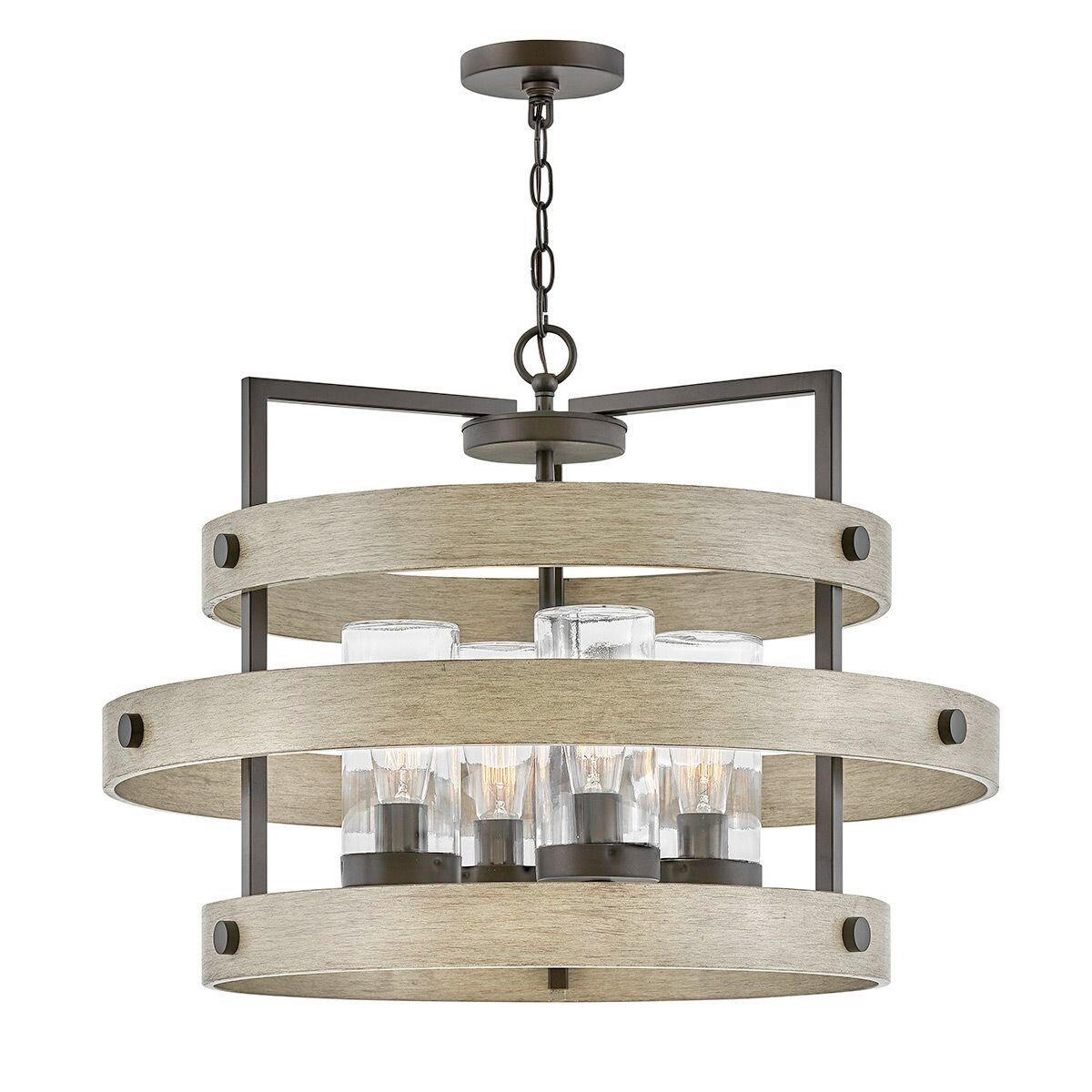 KRONLEUCHTER Sawyer 61,3/68,6/68,6 cm  - Bronzefarben, KONVENTIONELL, Glas/Metall (61,3/68,6/68,6cm) - Elstead Lighting