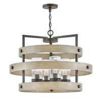 KRONLEUCHTER Sawyer 61,3/68,6/68,6 cm  - Bronzefarben, KONVENTIONELL, Glas/Metall (61,3/68,6/68,6cm) - Elstead Lighting