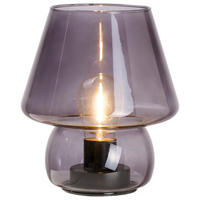 STOLNÁ LED LAMPA, E27, 15/17 cm  - sivá, Trend, plast/sklo (15/17cm) - Ambia Home