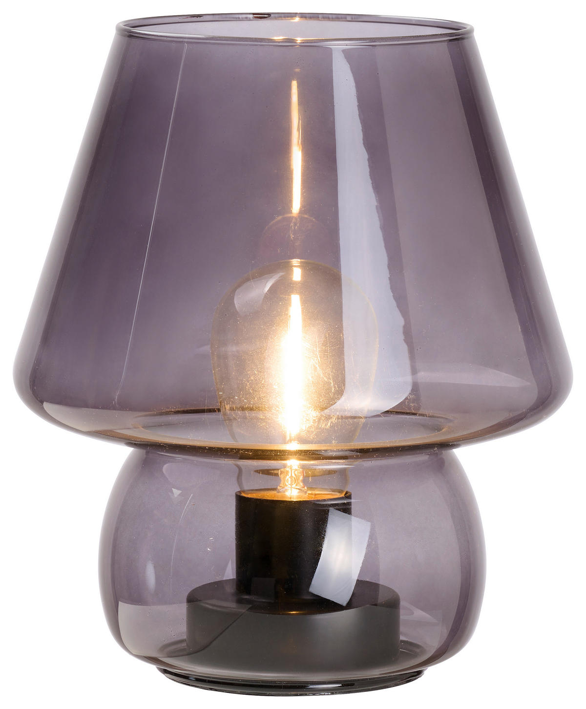 STOLNÁ LED LAMPA, E27, 15/17 cm  - sivá, Trend, plast/sklo (15/17cm) - Ambia Home