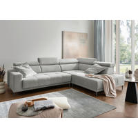 ECKSOFA INTERA in Struktur Grau  305/225 cm  - Schwarz/Grau, KONVENTIONELL, Textil/Metall (305/225cm) - Livetastic