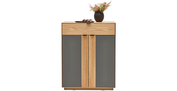 SCHUHSCHRANK 85/105/42 cm  - Eichefarben/Schwarz, Natur, Holz/Holzwerkstoff (85/105/42cm) - Linea Natura