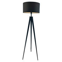 STOJACÍ LAMPA, 49/158 cm  - černá, Konvenční, kov/textil (49/158cm) - Ambiente