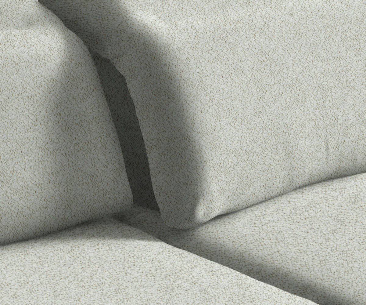 ECKSOFA in Webstoff Creme  - Creme/Schwarz, Design, Textil/Metall (289/180cm) - Stylife