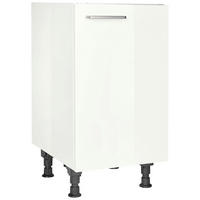 SPÜLENUNTERSCHRANK 45/87/56 cm  in Weiß Hochglanz  - Edelstahlfarben/Weiß Hochglanz, MODERN, Holzwerkstoff/Metall (45/87/56cm) - Nobilia