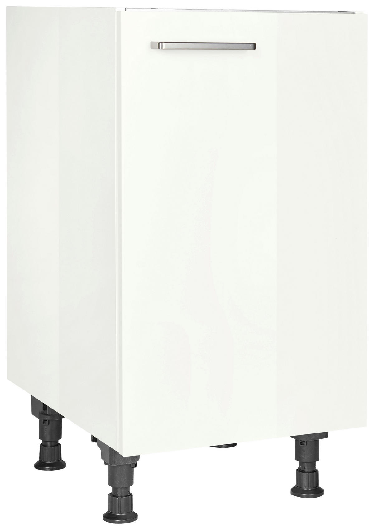 SPÜLENUNTERSCHRANK 45/87/56 cm  in Weiß Hochglanz  - Edelstahlfarben/Weiß Hochglanz, MODERN, Holzwerkstoff/Metall (45/87/56cm) - Nobilia