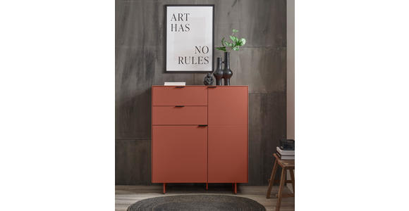 SCHUHSCHRANK  in 96/109/38 cm  - Rot/Schwarz, Design, Holzwerkstoff/Metall (96/109/38cm) - Voleo