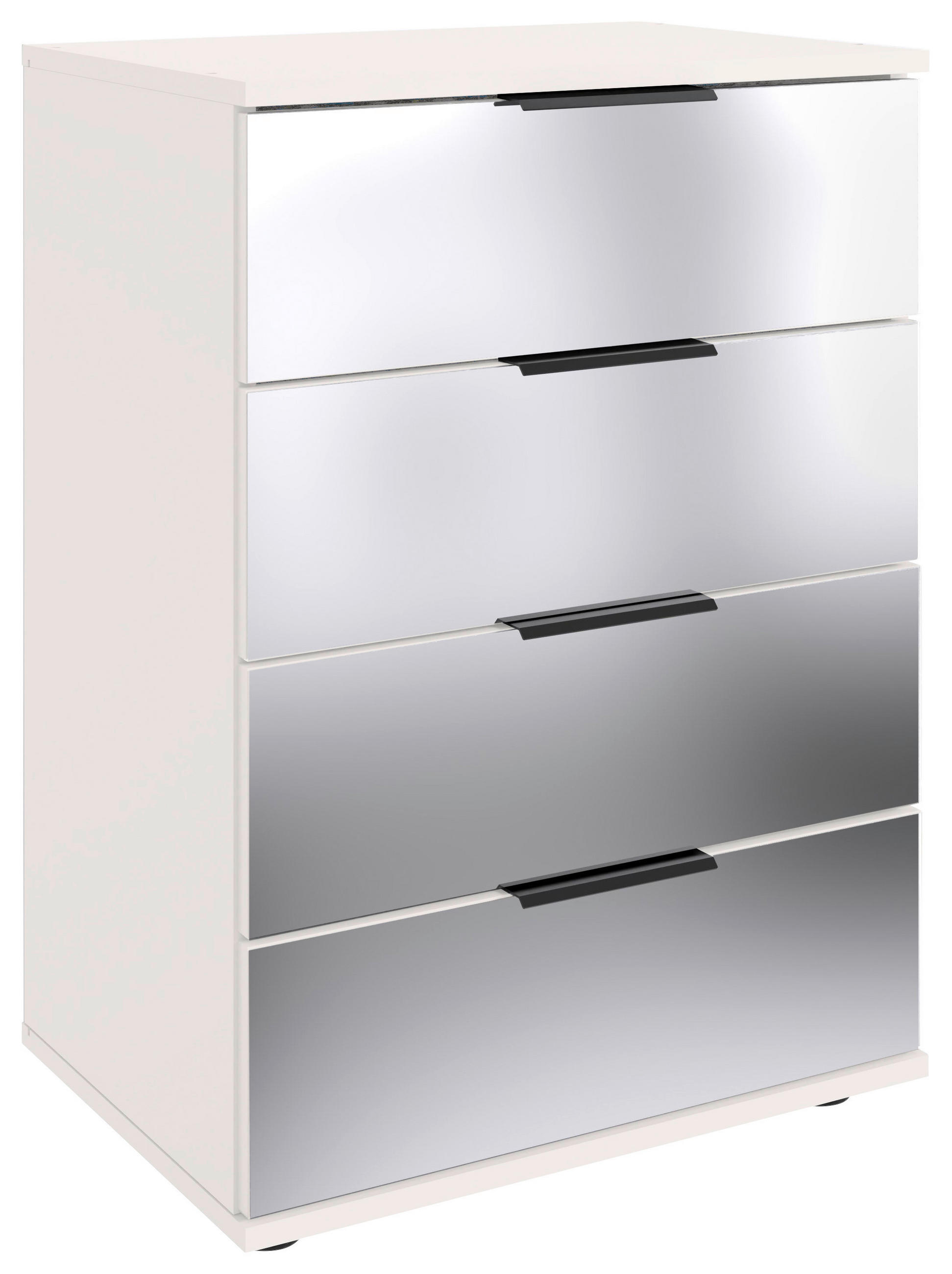 NOĆNI STOČIĆ bela  - bela/crna, Moderno, staklo/metal (52/74/38cm) - MID.YOU