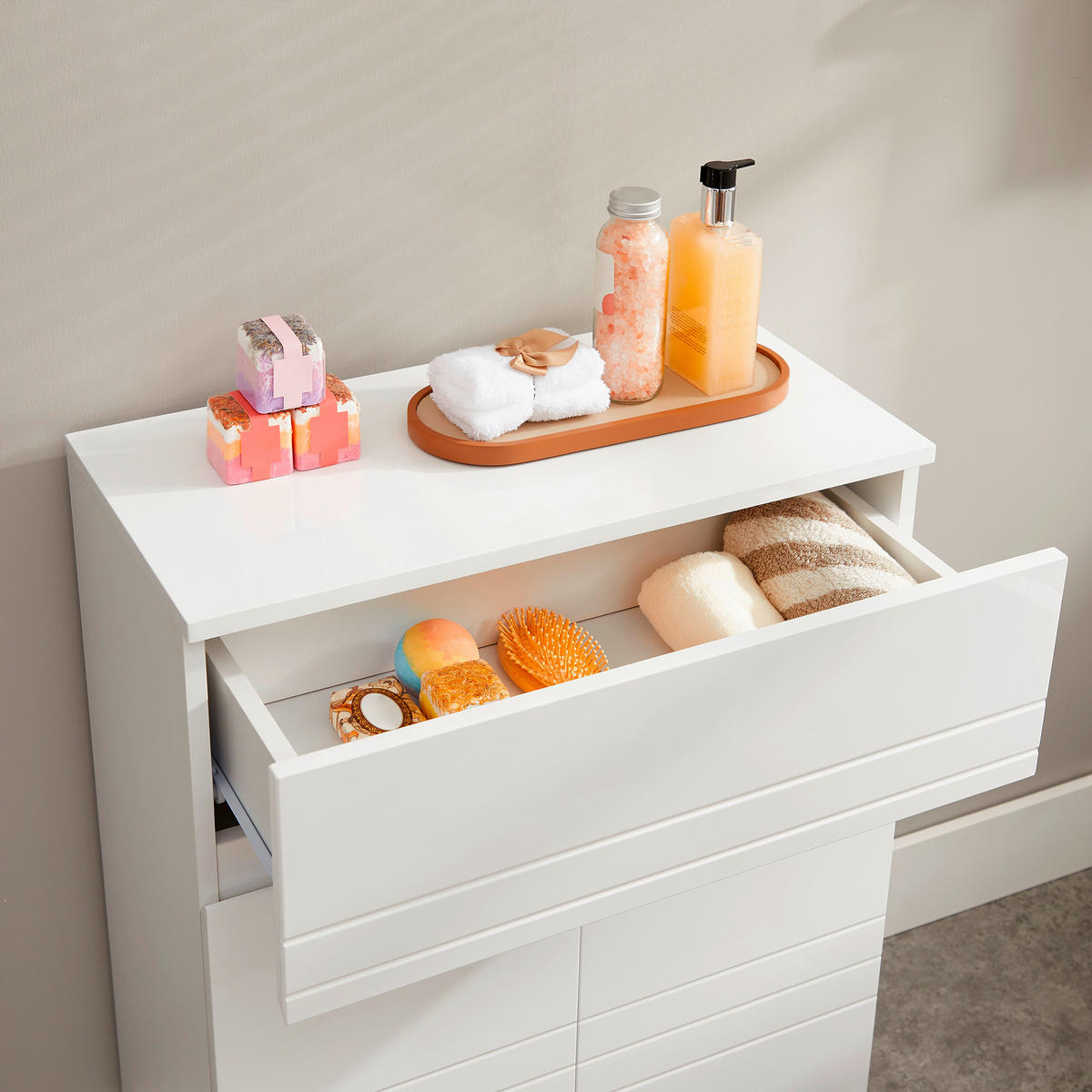 MIDI SKŘÍŇKA, bílá, 60/80/30 cm - bílá/barvy stříbra, Trend, kompozitní dřevo/plast (60/80/30cm) - MID.YOU