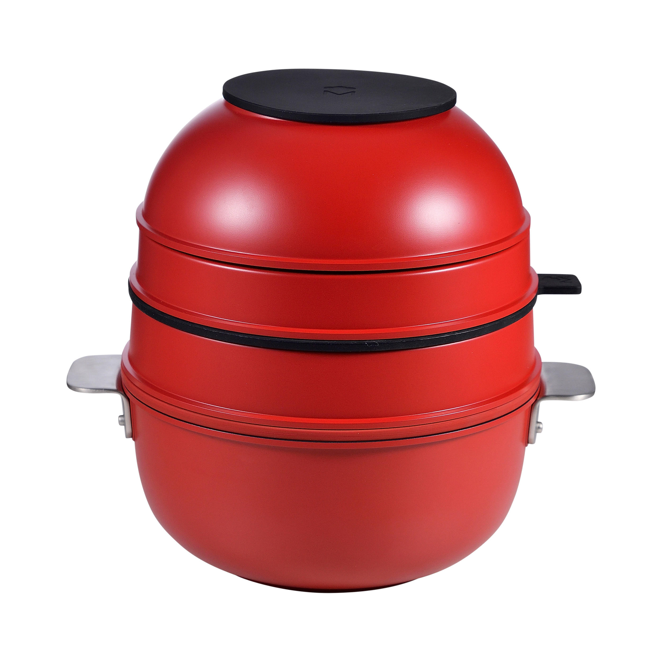 KOCHTOPFSET SHARE PLAY 10-teilig  - Rot/Schwarz, Basics, Glas/Metall (30.3/32/32.6cm) - Masterpro