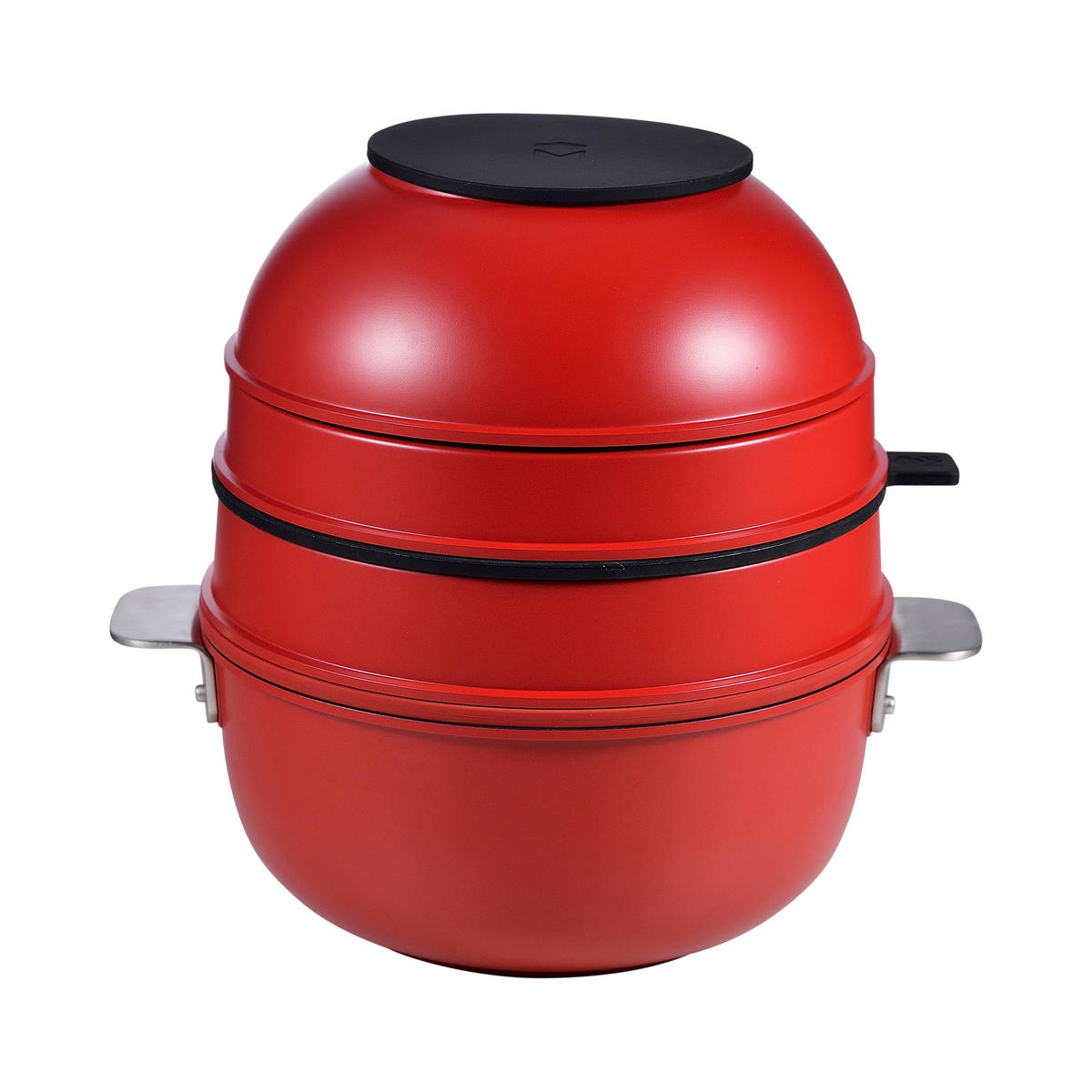 KOCHTOPFSET SHARE PLAY 10-teilig  - Rot/Schwarz, Basics, Glas/Metall (30.3/32/32.6cm) - Masterpro
