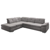 ECKSOFA  in Mikrofaser Hellgrau  260/312 cm  - Chromfarben/Hellgrau, Design, Textil/Metall (260/312cm) - Beldomo Style