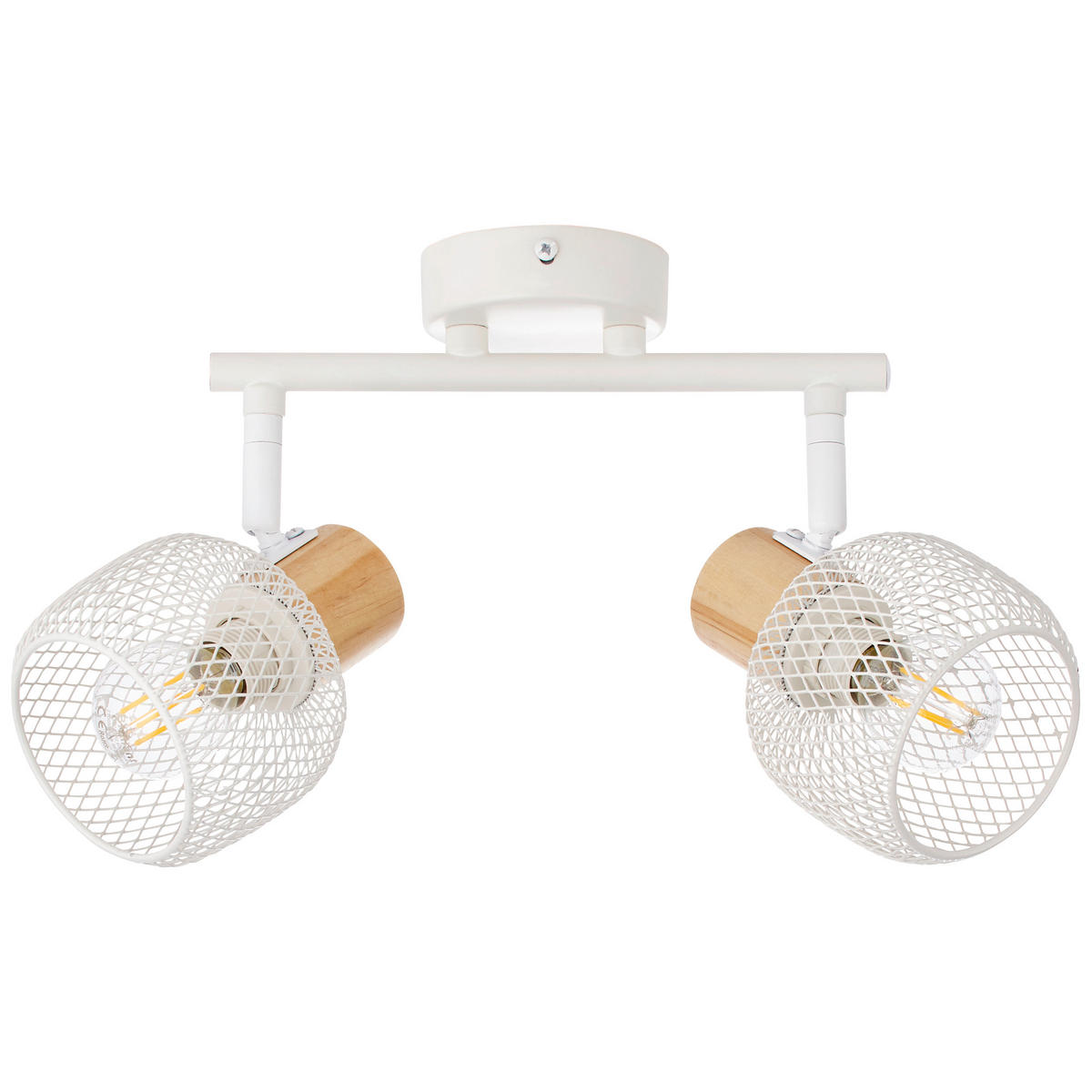 DECKENSTRAHLER - Weiss/Kieferfarben, Basics, Holz/Metall (38/17,5/10cm) - Brilliant