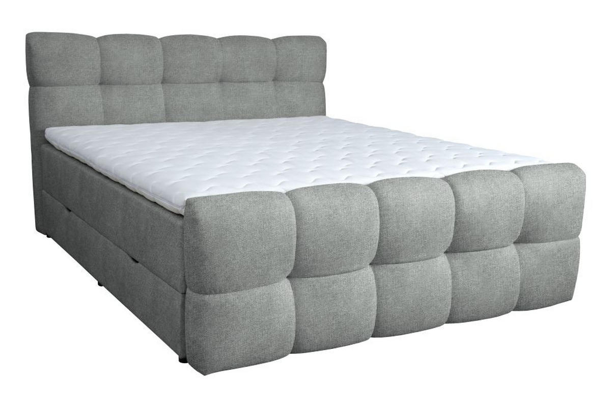 BOX KREVET     svijetlo siva  - svijetlo siva, Moderno, drvni materijal/tekstil (185/110/220cm) - Hom`in