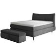 BOXSPRINGBETT 160/200 cm,  in Schwarz, gepolstertes Kopfteil, Topper, Matratzen, H3 + H4 = fest + sehr fest  - Schwarz, Trend, Holz/Textil (160/200cm) - Esposa