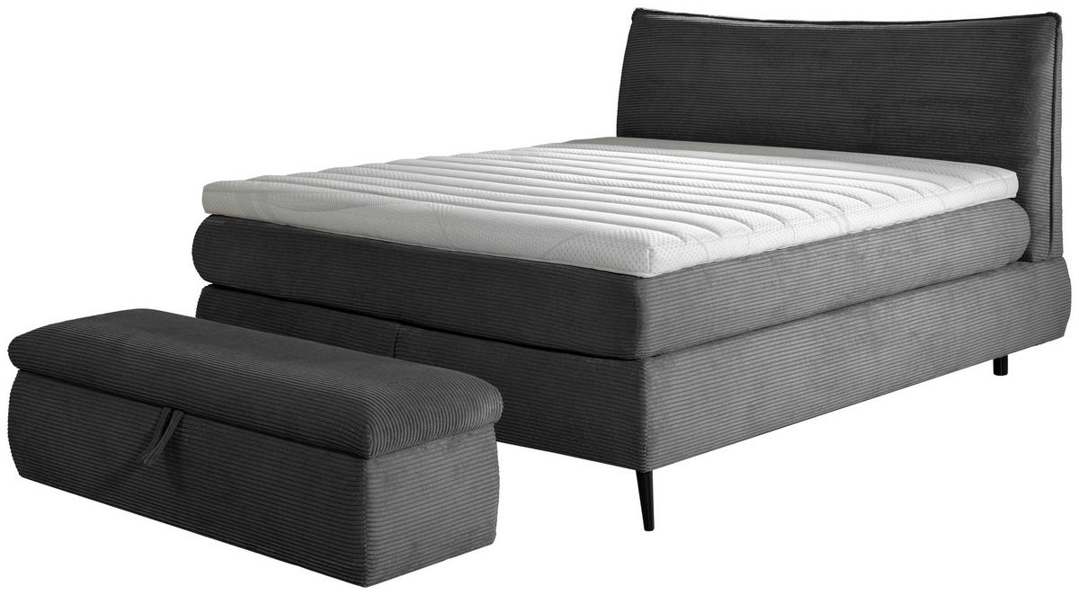 BOXSPRINGBETT 160/200 cm  in Schwarz  - Schwarz, Trend, Holz/Textil (160/200cm) - Esposa