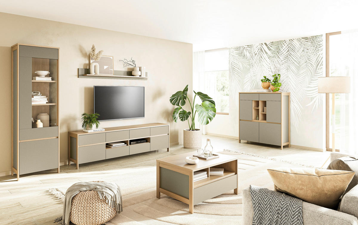 SIDEBOARD  111/125/39 cm  - Eukalyptusholzfarben/Eichefarben, Design, Holzwerkstoff (111/125/39cm) - MID.YOU