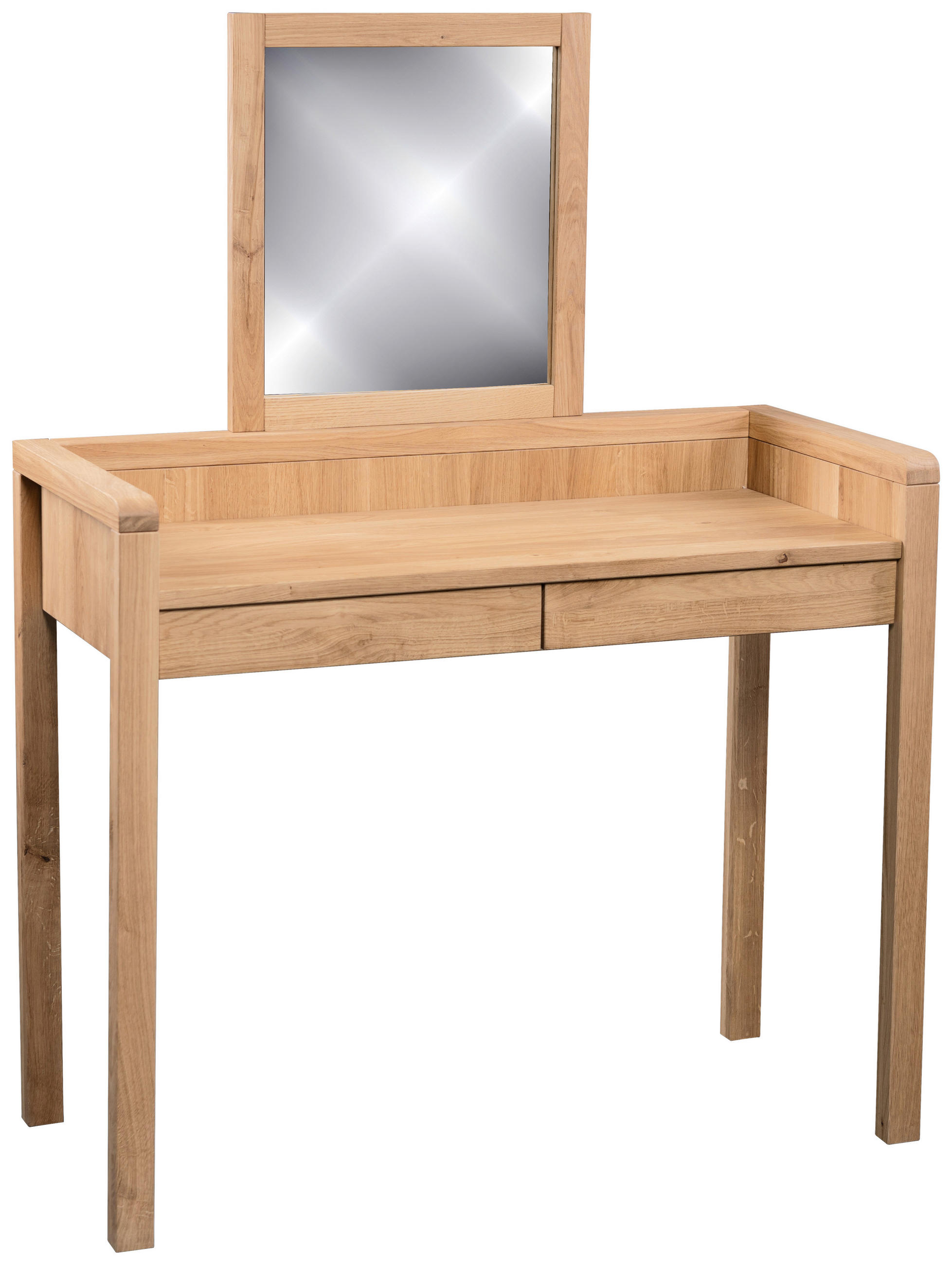 SCHMINKTISCH Wildeiche massiv Wildeiche  - Wildeiche, Basics, Holz (100/45/75-135cm) - Linea Natura