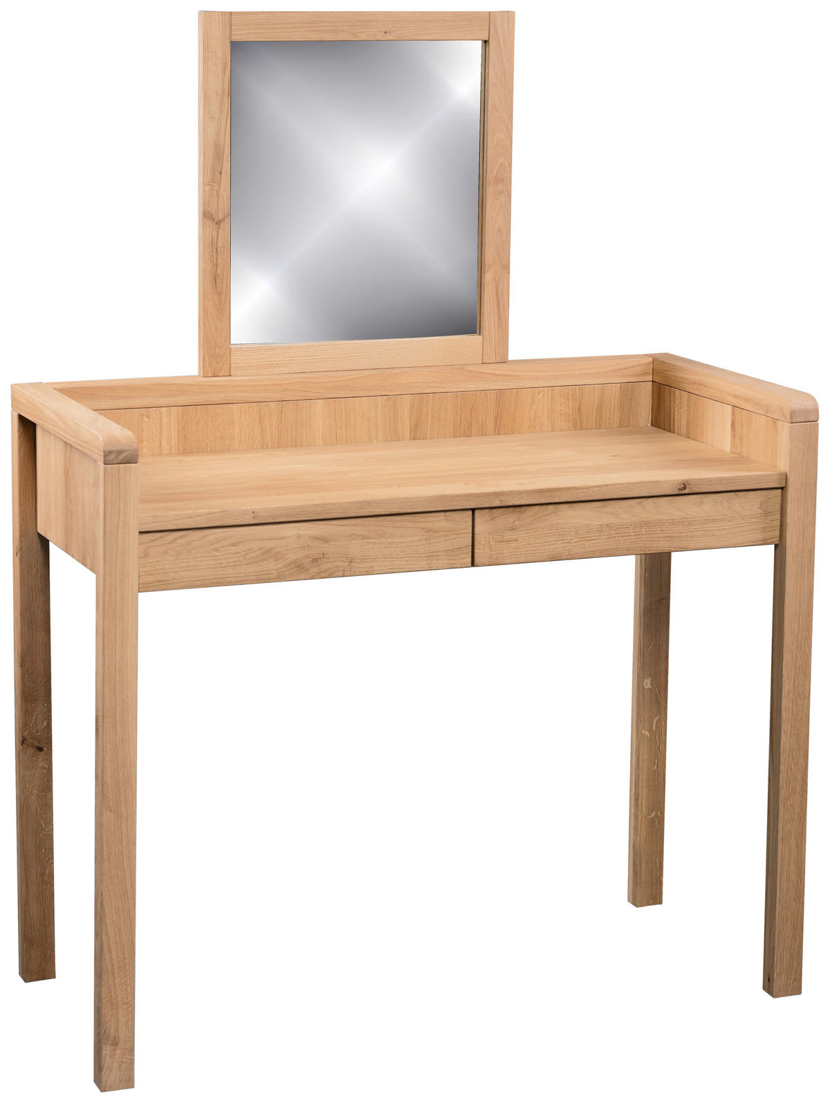 SCHMINKTISCH Wildeiche massiv Wildeiche  - Wildeiche, Basics, Holz (100/45/75-135cm) - Linea Natura